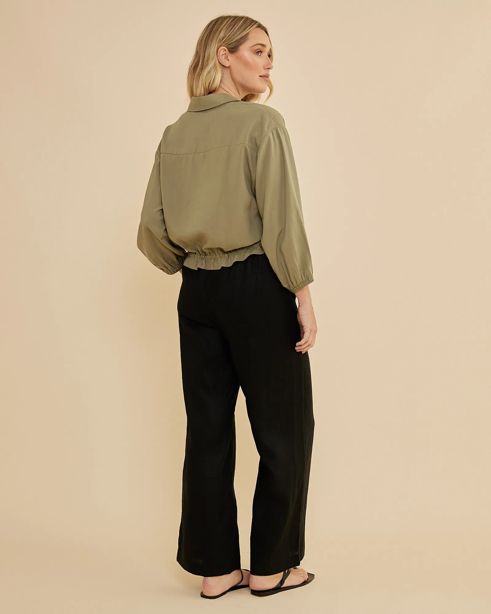 Kate Long Sleeve Top - Olive