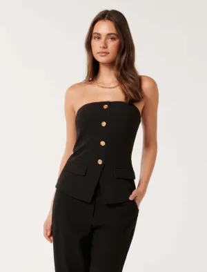 Kendra Button Front Bustier Top