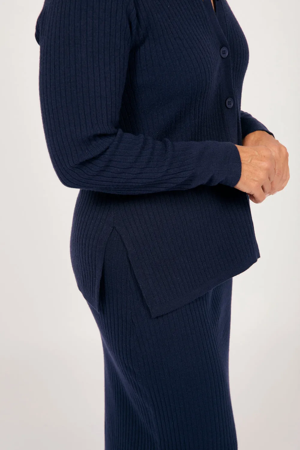 Knitted Cardigan in Navy
