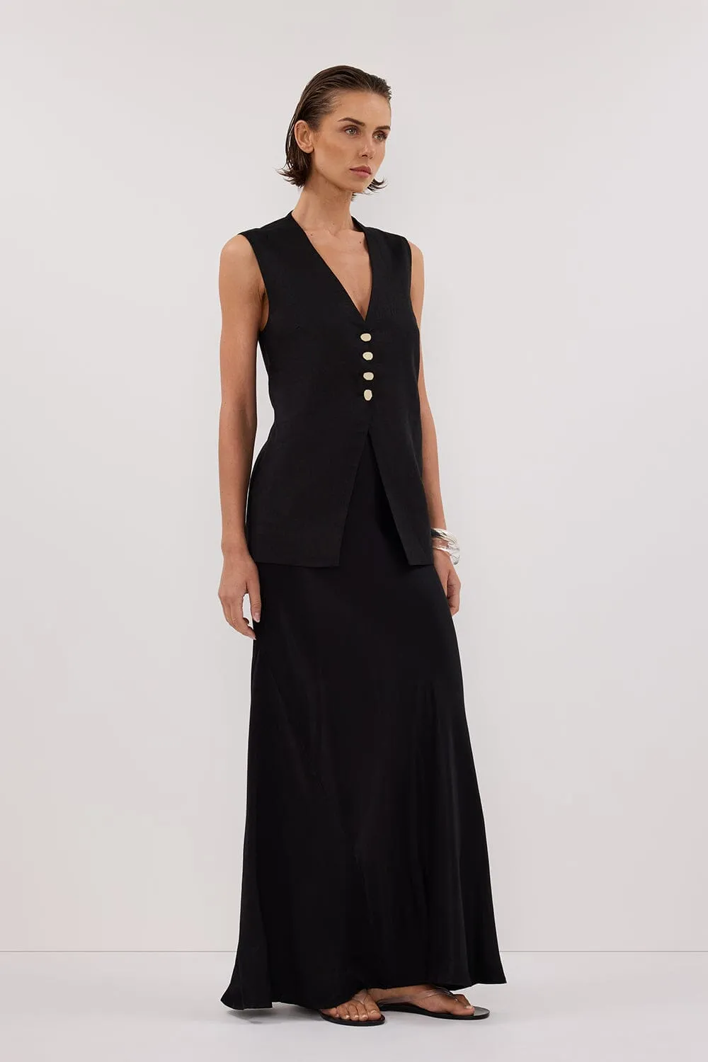 KNOX BLACK LINEN VEST
