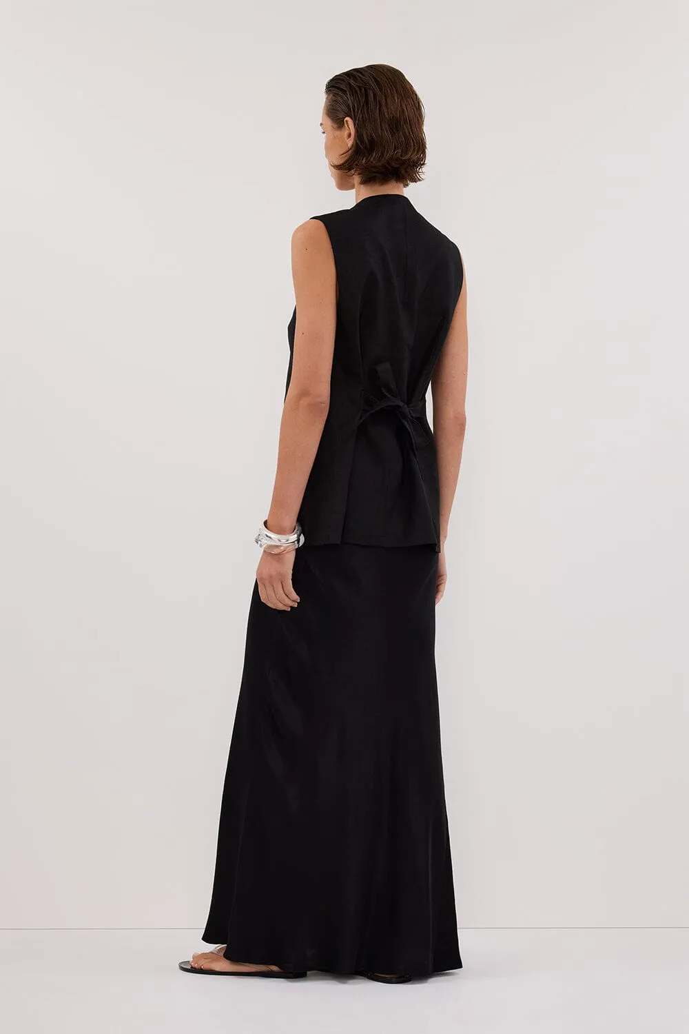 KNOX BLACK LINEN VEST