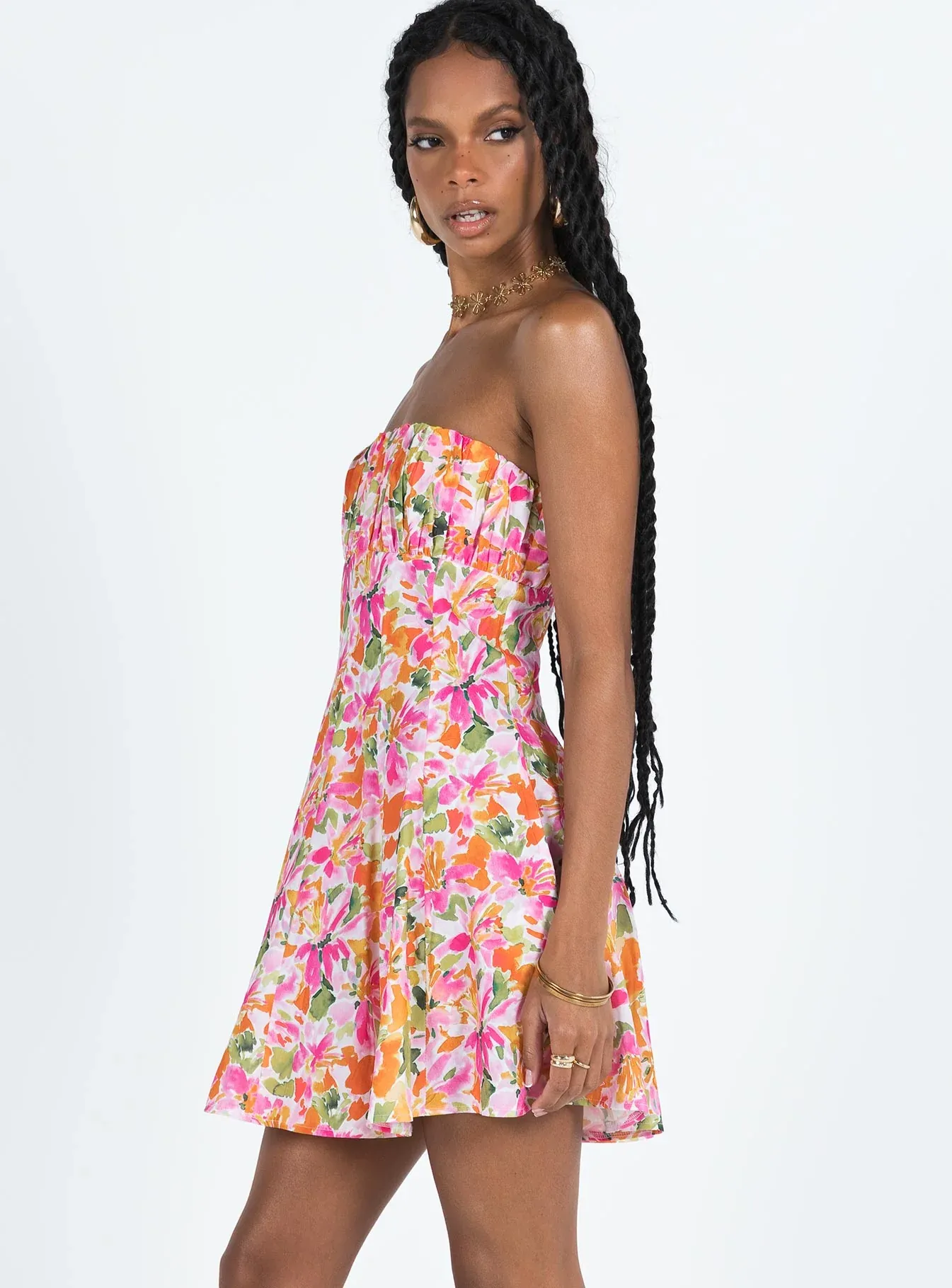 Largo Strapless Mini Dress Multi