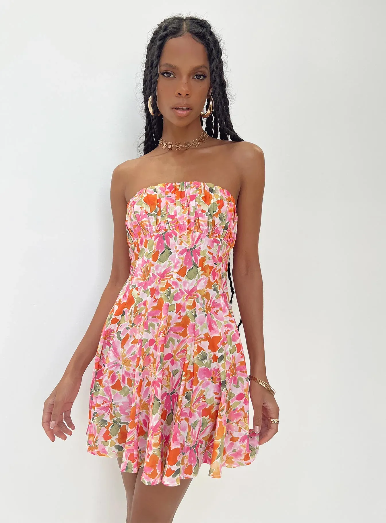 Largo Strapless Mini Dress Multi