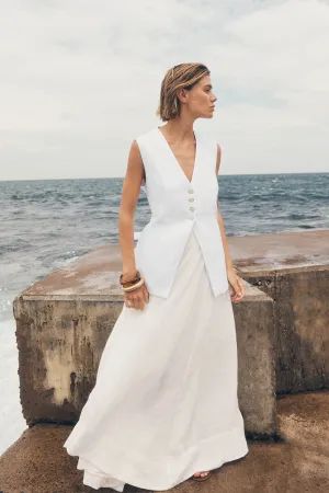 LAYNE WHITE RAMIE MAXI SKIRT