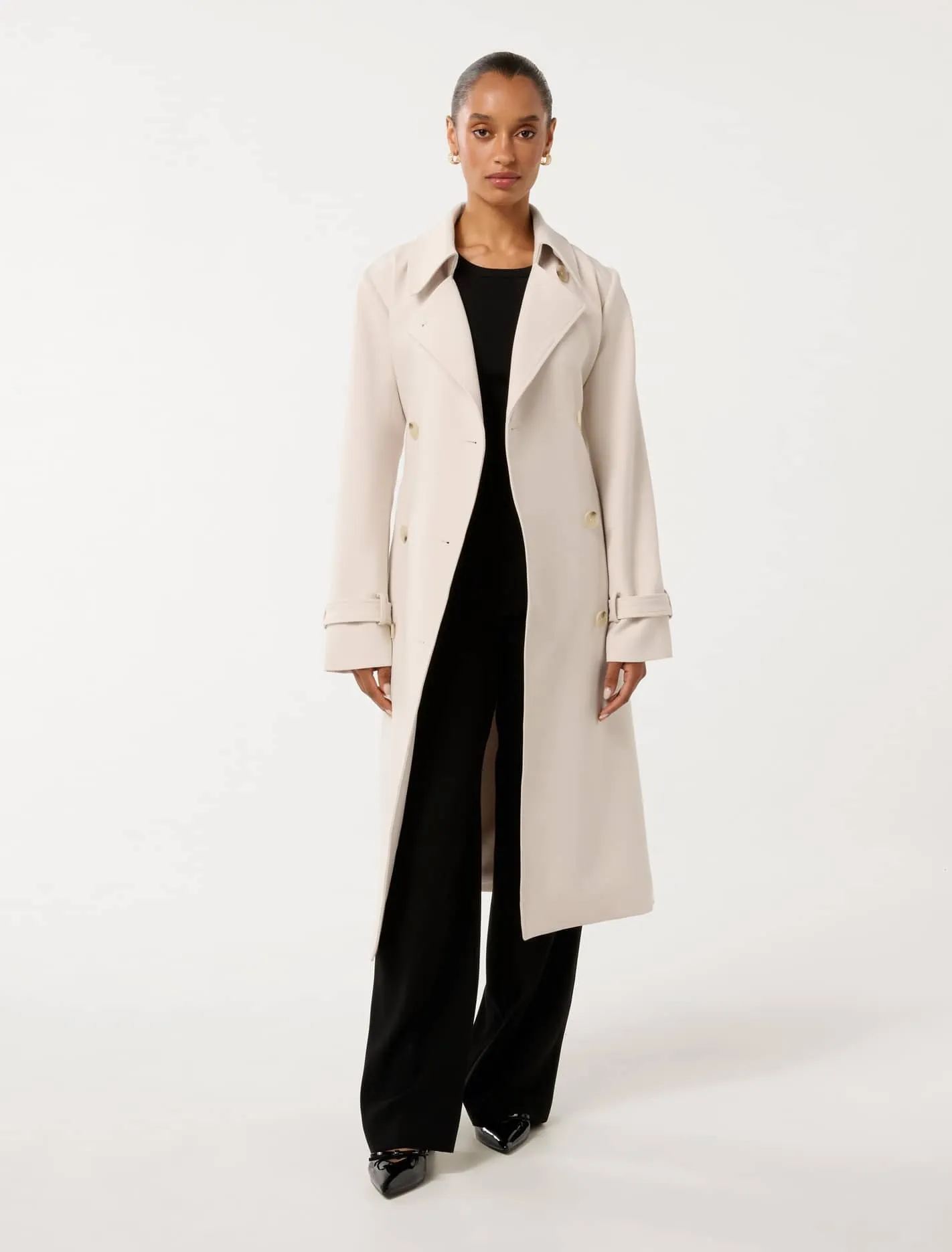 Leanne Petite Crepe Trench Coat