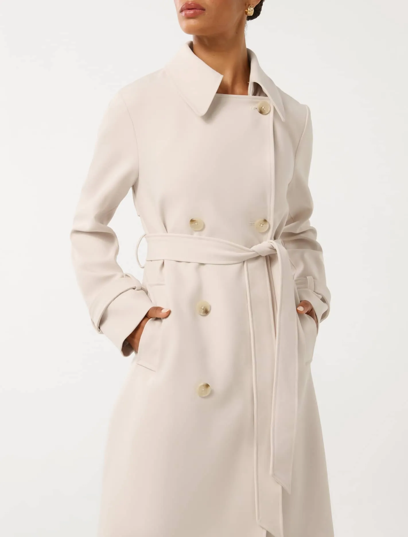 Leanne Petite Crepe Trench Coat