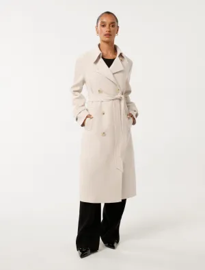 Leanne Petite Crepe Trench Coat