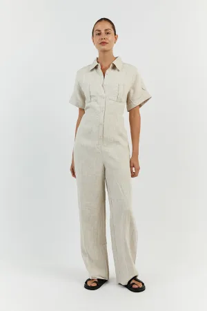 LILY NATURAL LINEN BOILER SUIT