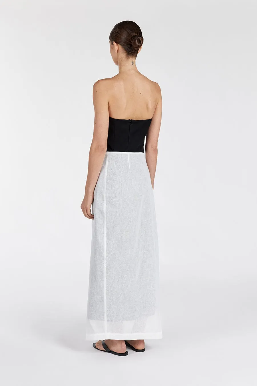 LINA WHITE SARONG SHEER SKIRT