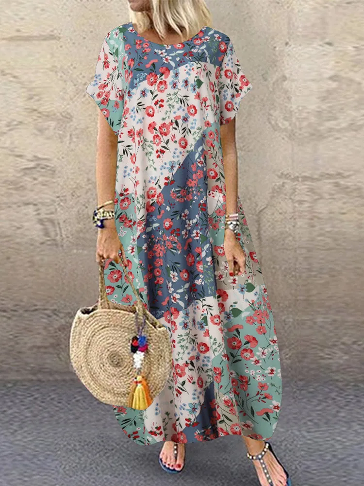 Loose Holiday Baggy Maxi Dress With Pocket