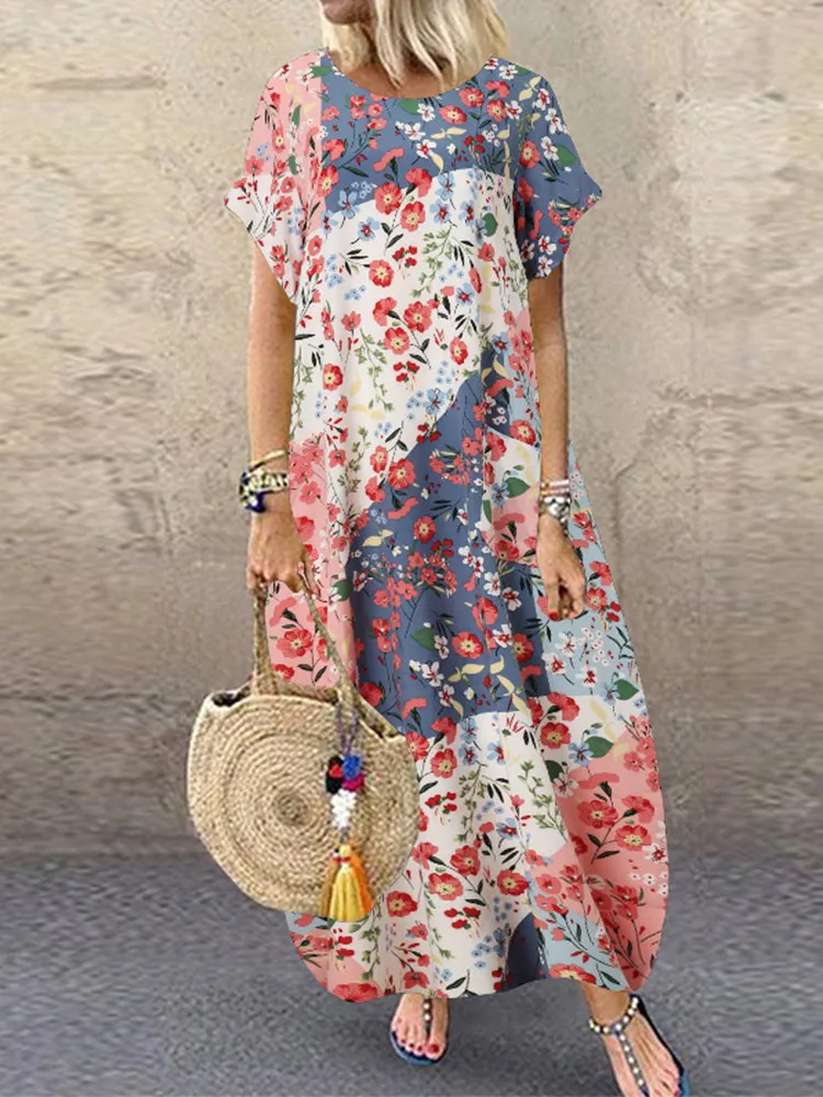 Loose Holiday Baggy Maxi Dress With Pocket