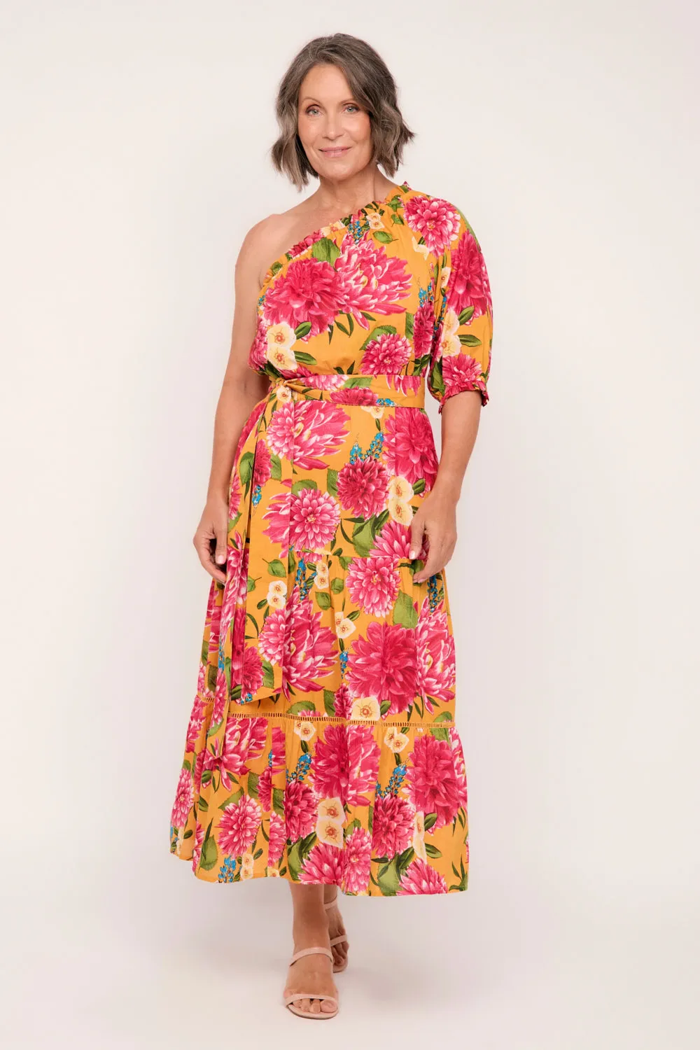 Lou Lou Tiered Dress in Dreaming Dahlias