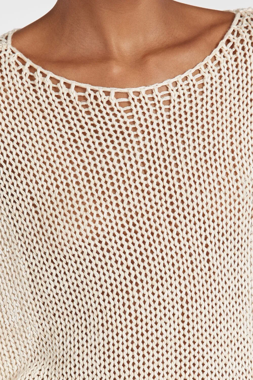 LOU NATURAL MARLE OPEN WEAVE JUMPER