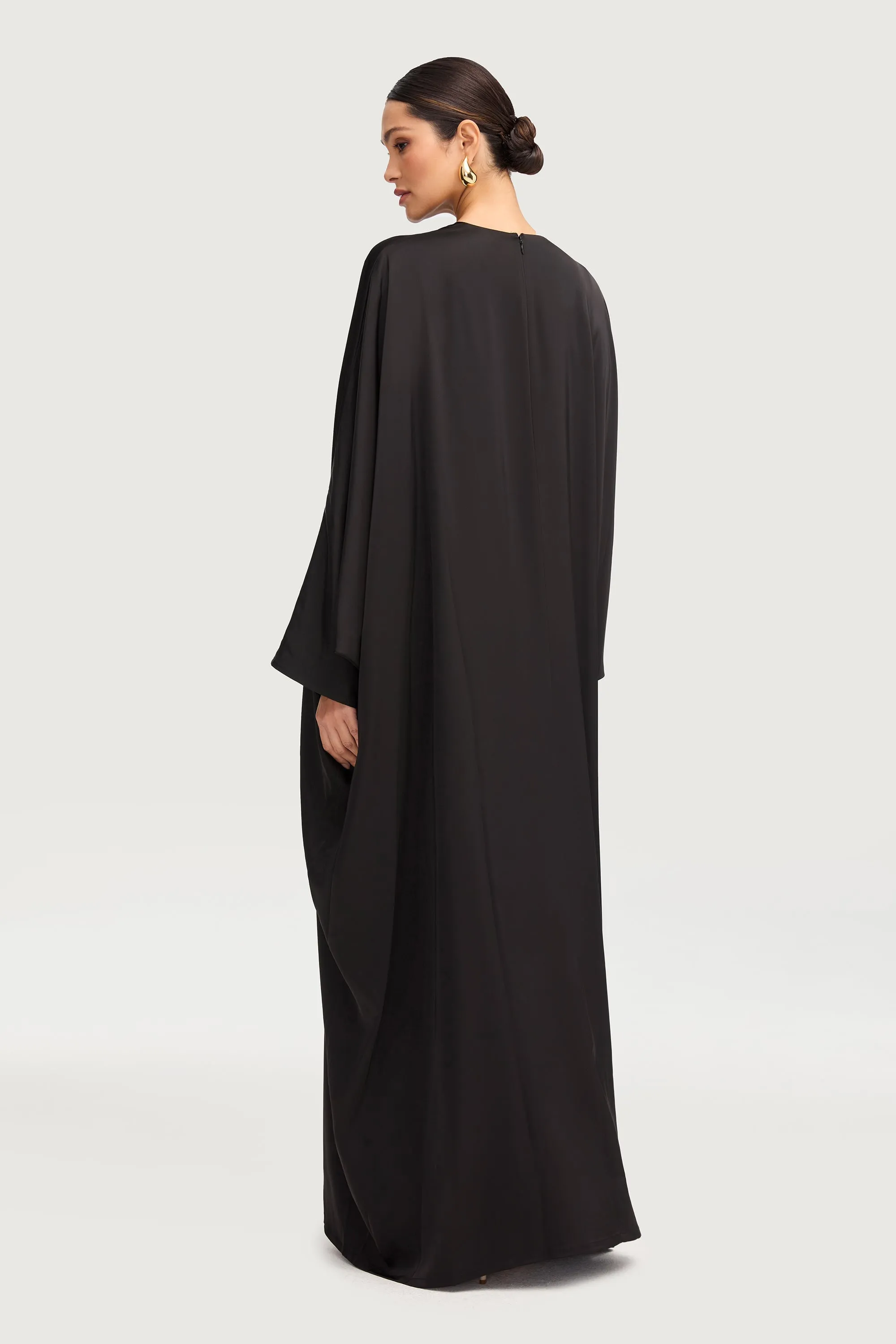 Maha Tie Front Kaftan - Black