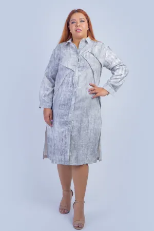 Marble Taupe Shirt Dress