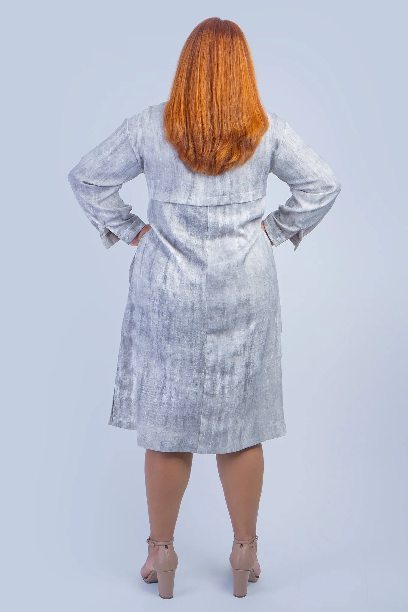 Marble Taupe Shirt Dress