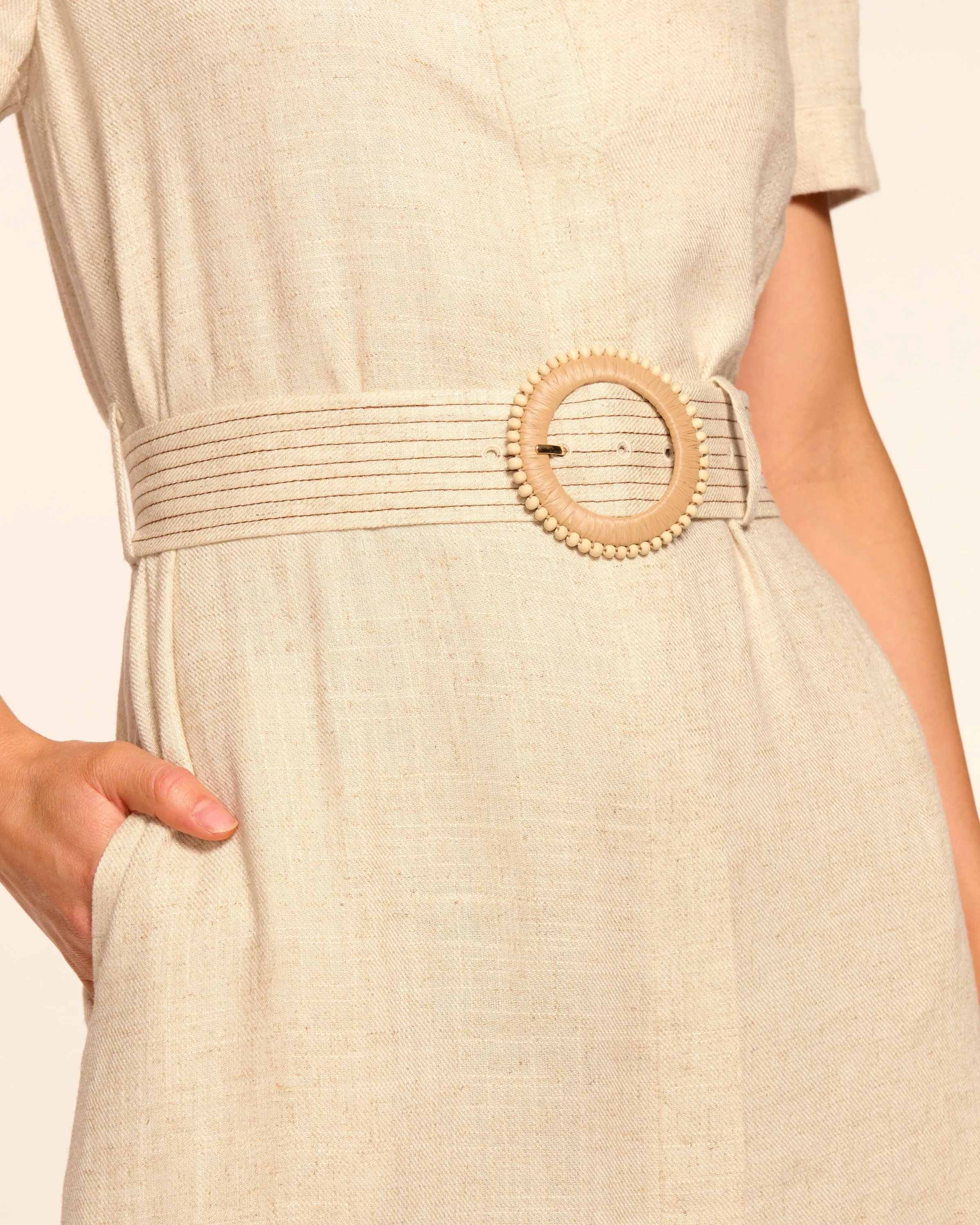 Melina Linen Short Sleeve Maxi Dress