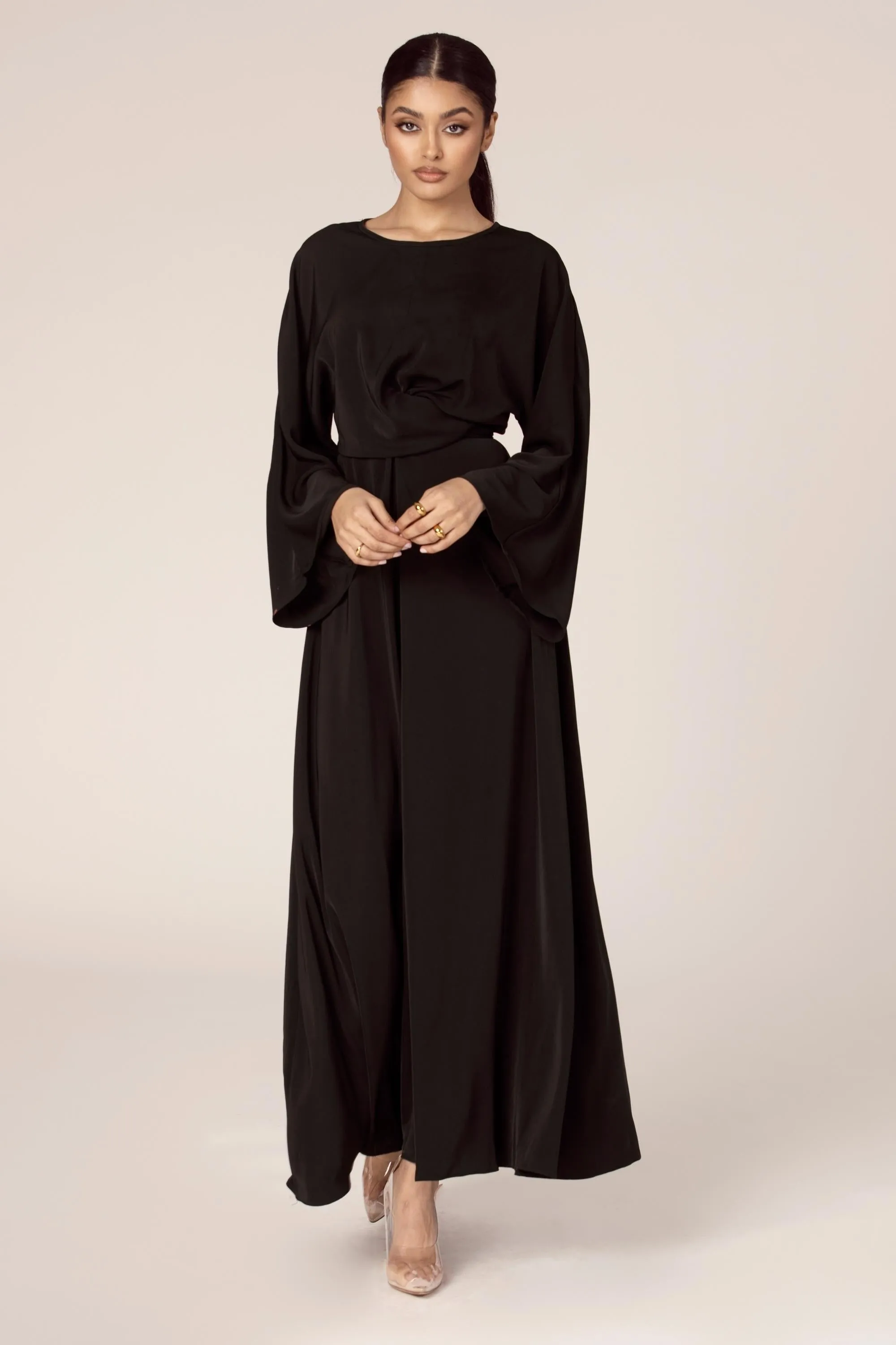Mina Wrap Waist Maxi Dress - Black