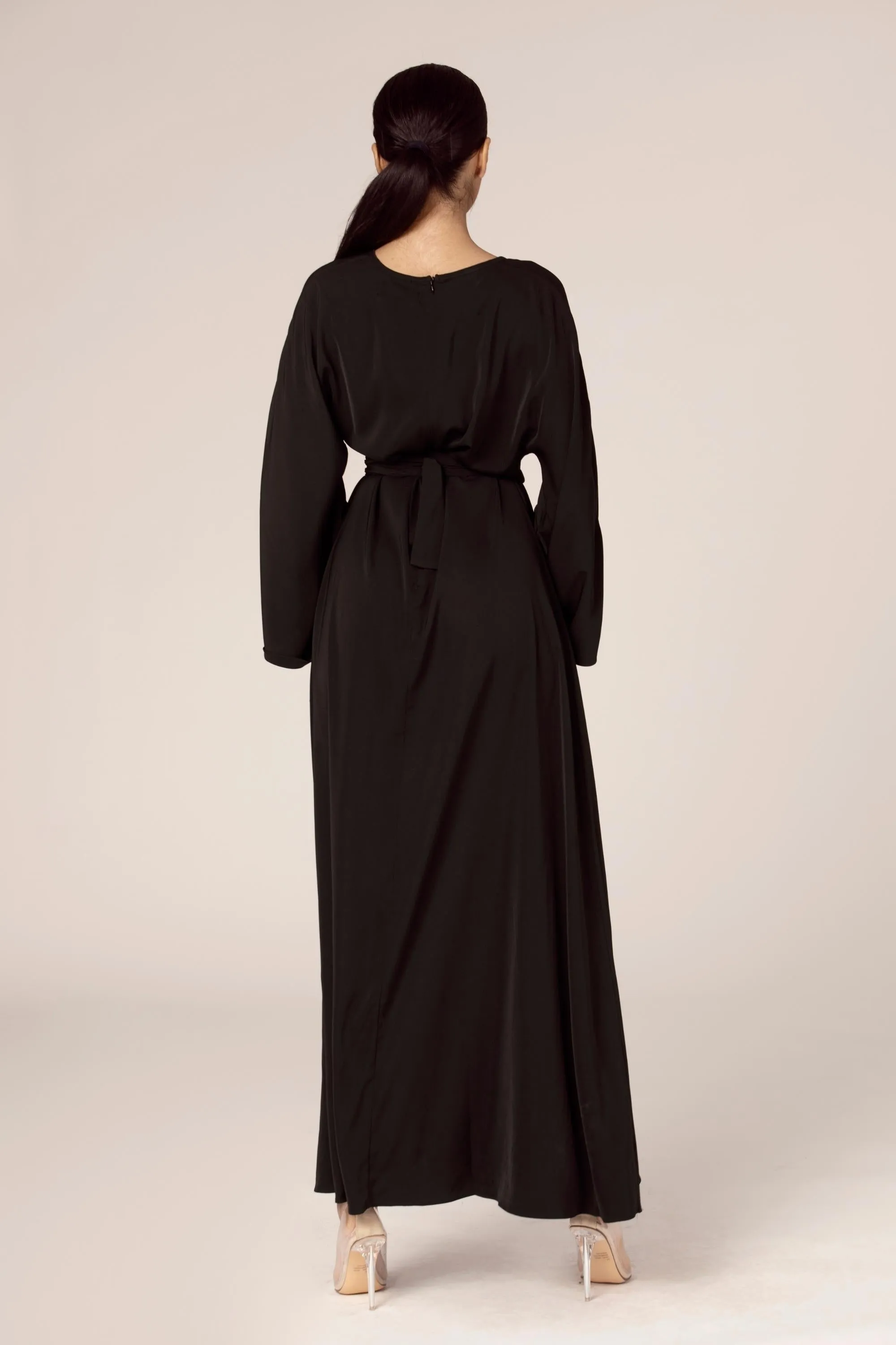 Mina Wrap Waist Maxi Dress - Black