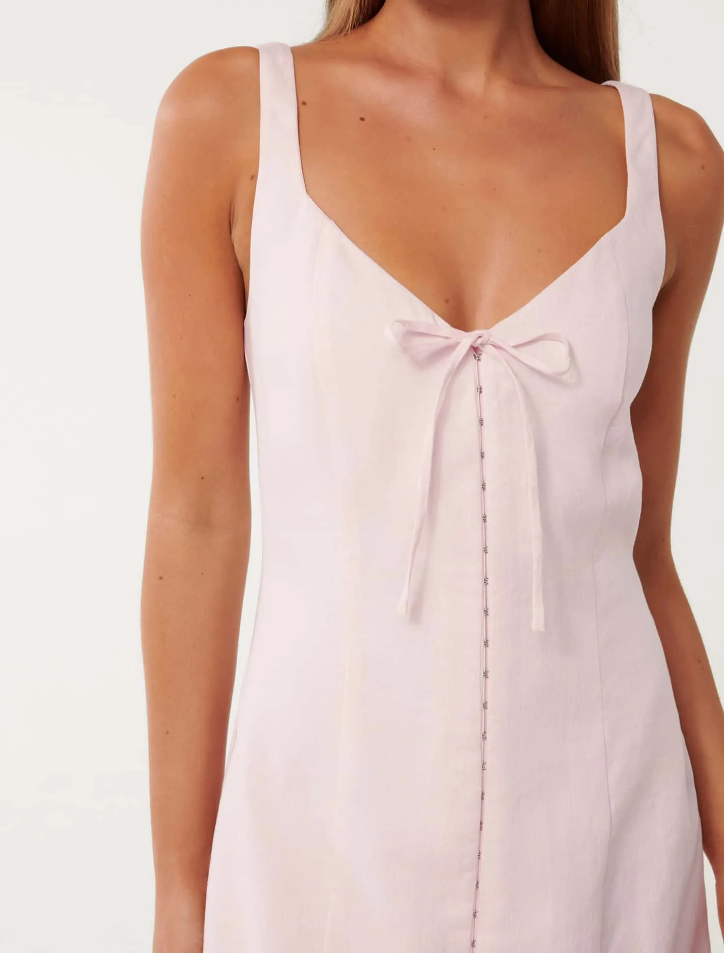 Monica Bow Front Hook & Eye Mini Dress