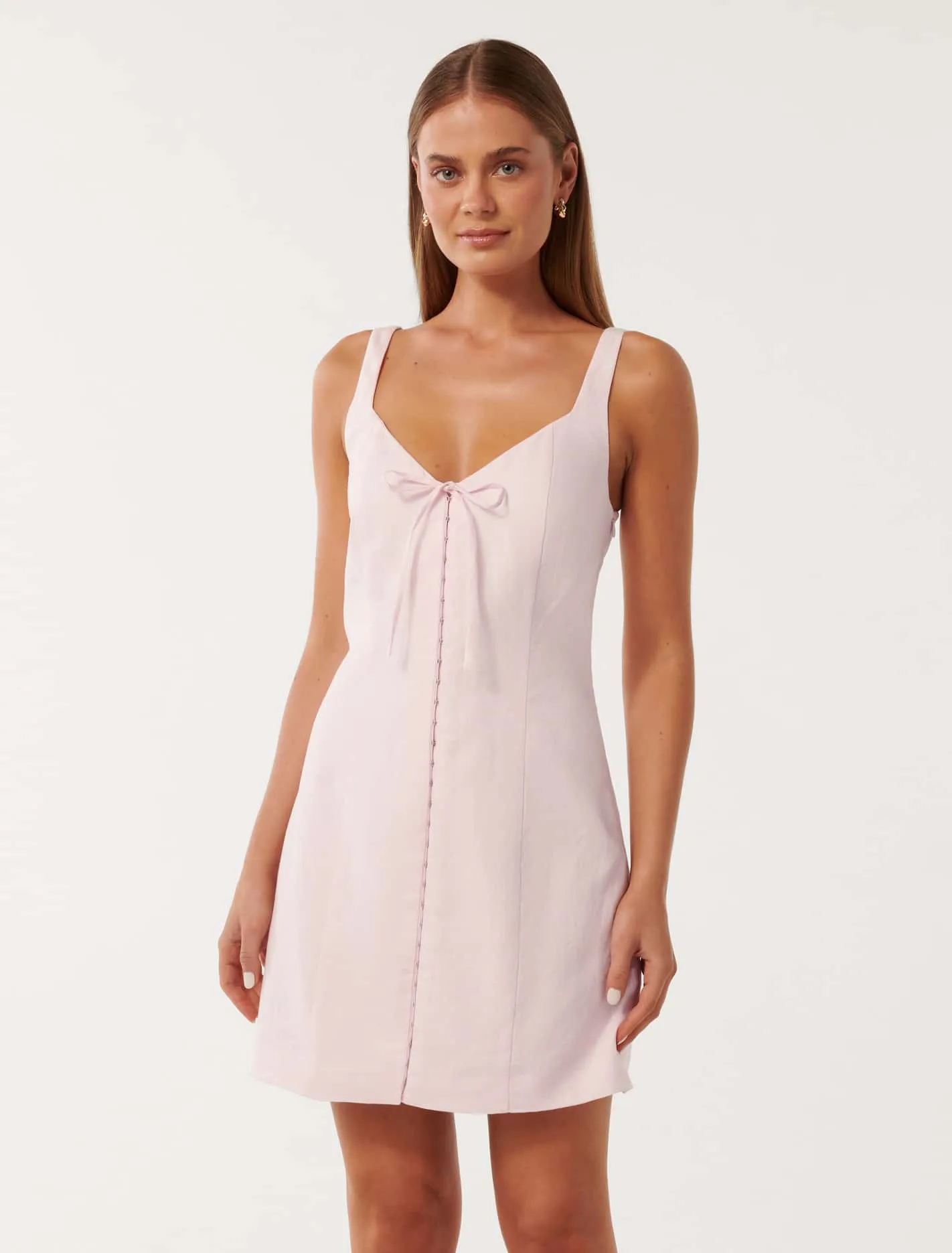 Monica Bow Front Hook & Eye Mini Dress