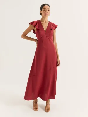 Montreal Flounce Sleeve Dress