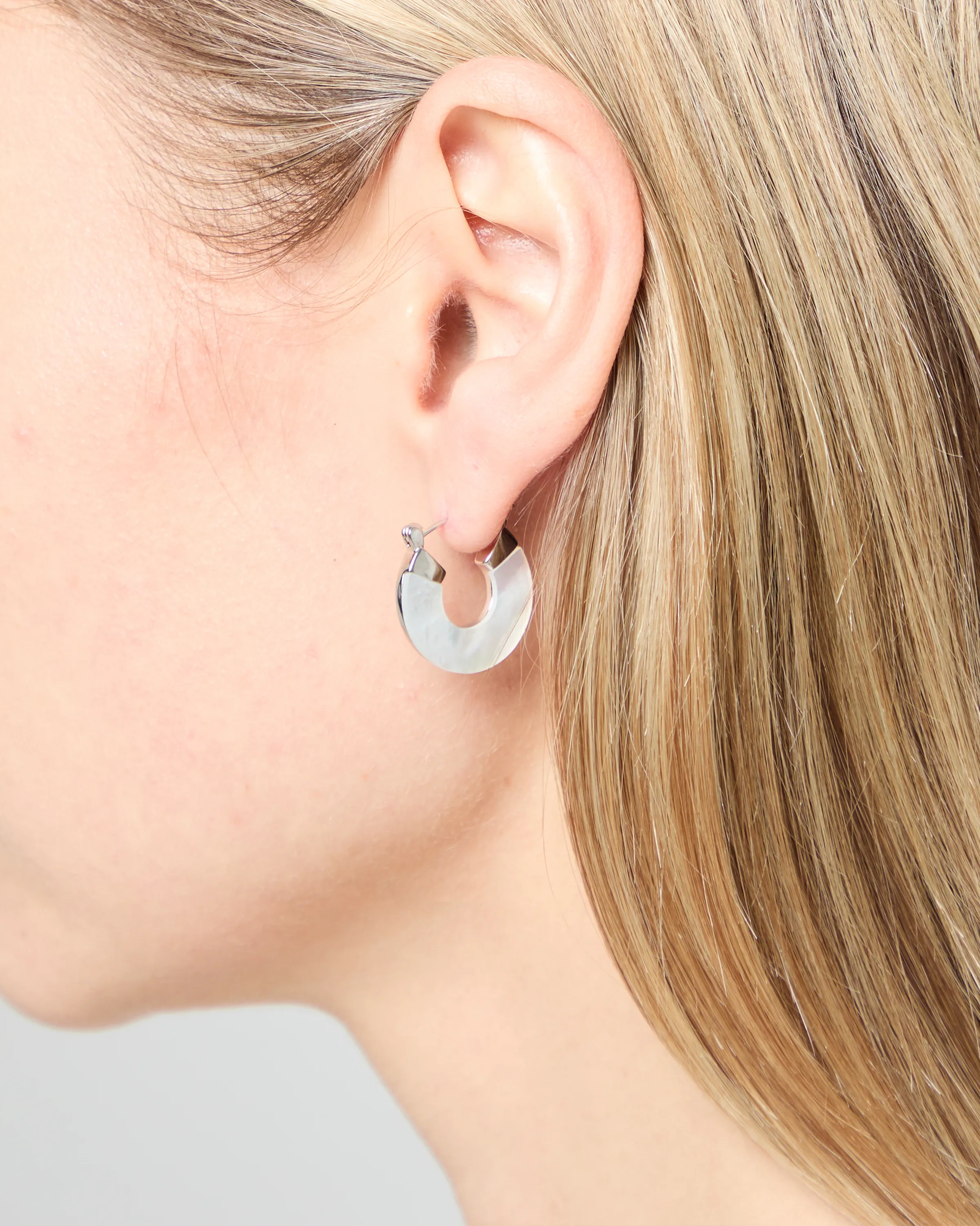 Mother of Pearl Hoop Earrings