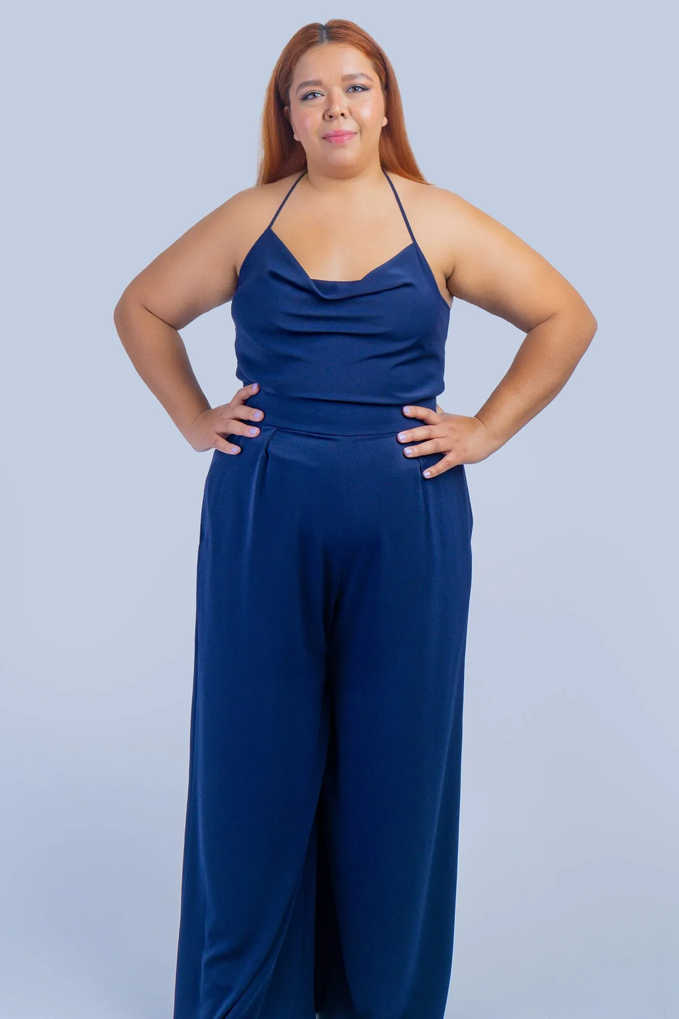 Navy Pleated High Waist Relaxing Leslie Pants
