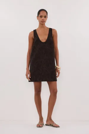OAKLAND CHOC FAUX SUEDE MINI DRESS