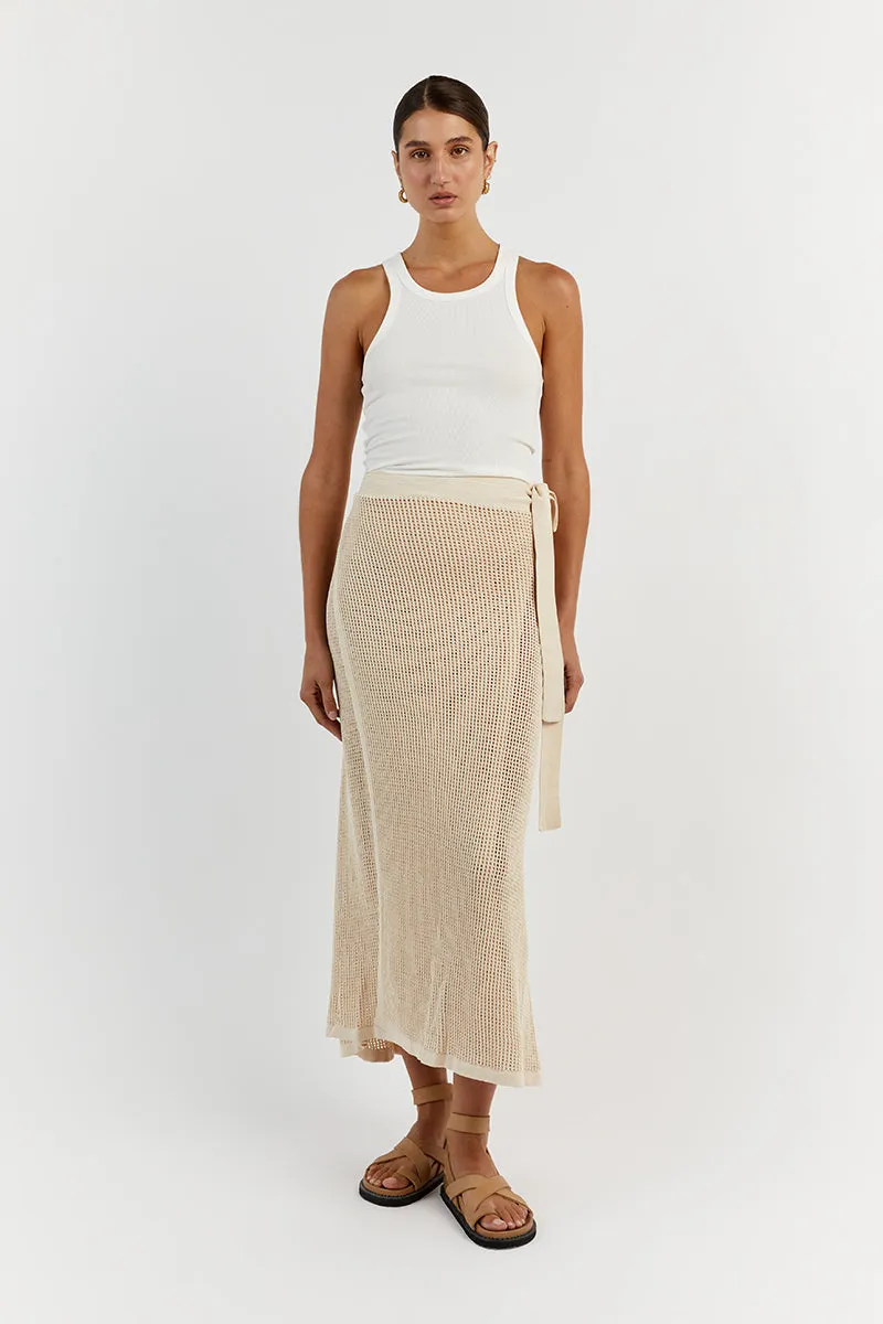 OPHELIA NATURAL CROCHET WRAP SKIRT