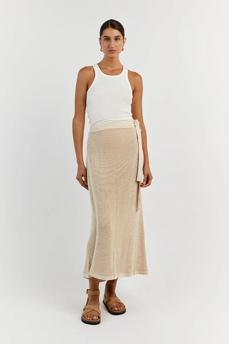 OPHELIA NATURAL CROCHET WRAP SKIRT
