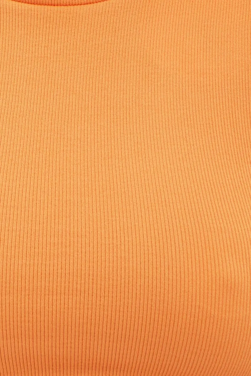 Orange T Shirt Short Sleeve Crew Neck
