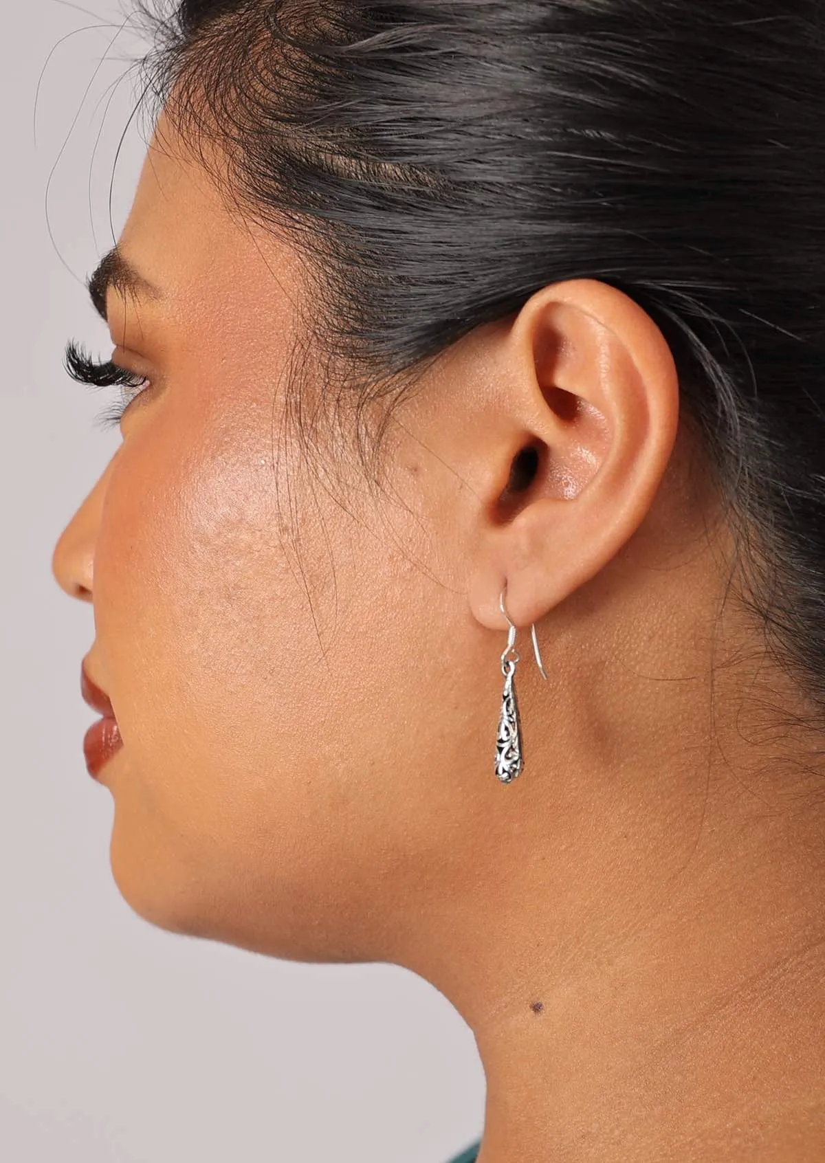 Ornate Silver Drop Earrings