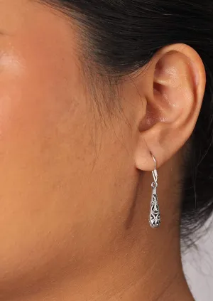 Ornate Silver Drop Earrings