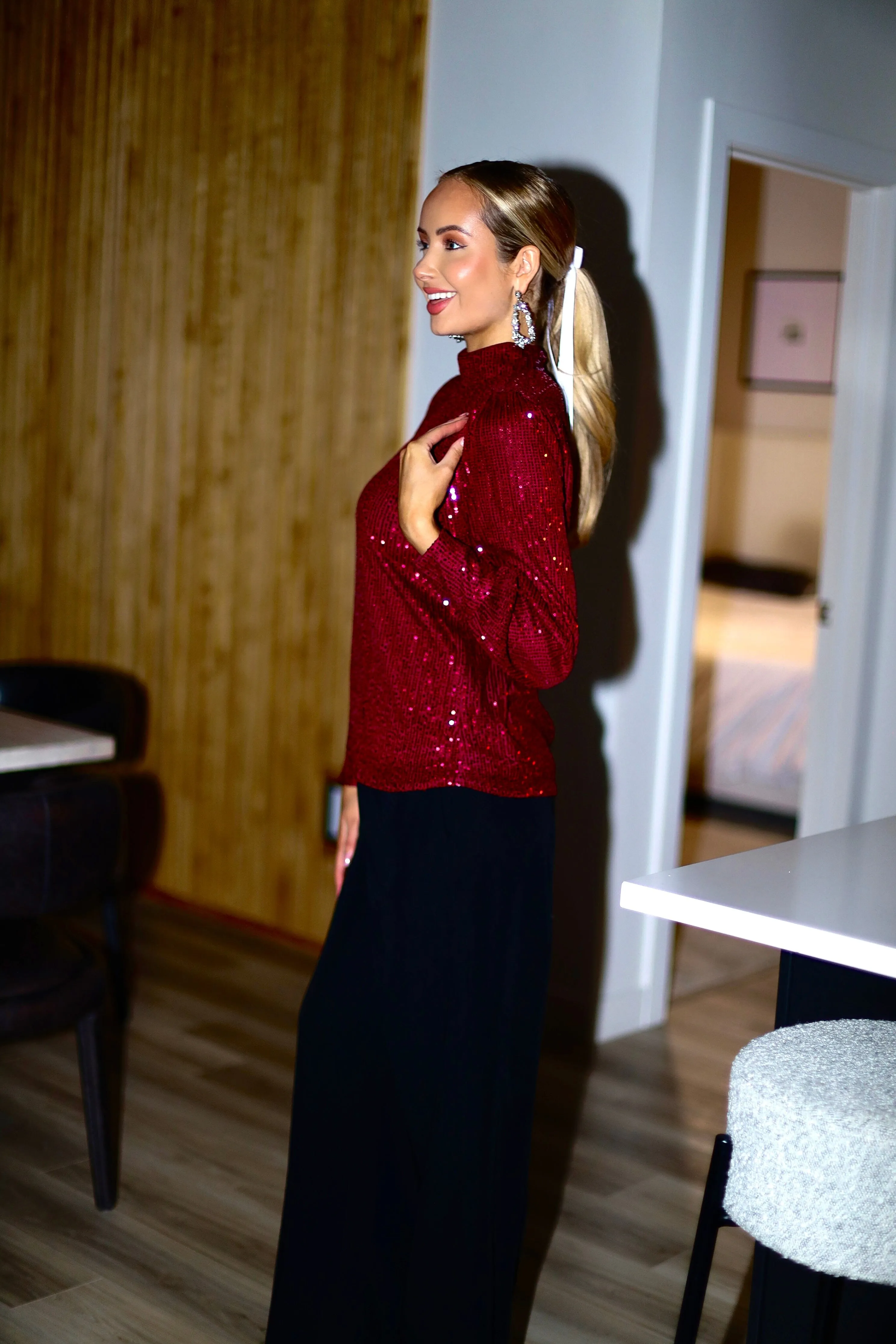 Party Ready Sequin Blouse