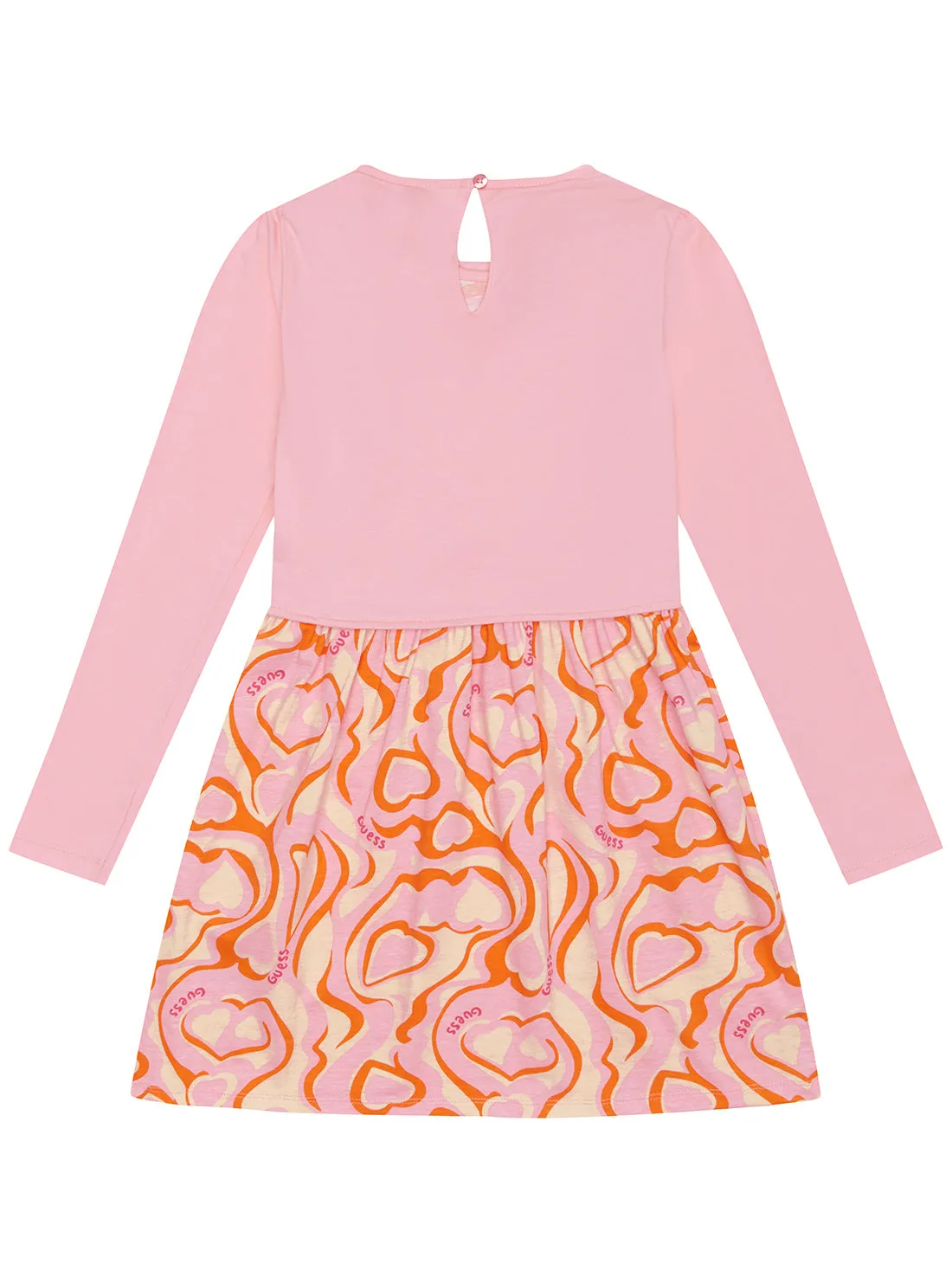 Pink and Orange Long Sleeve Heart Dress (2-7)