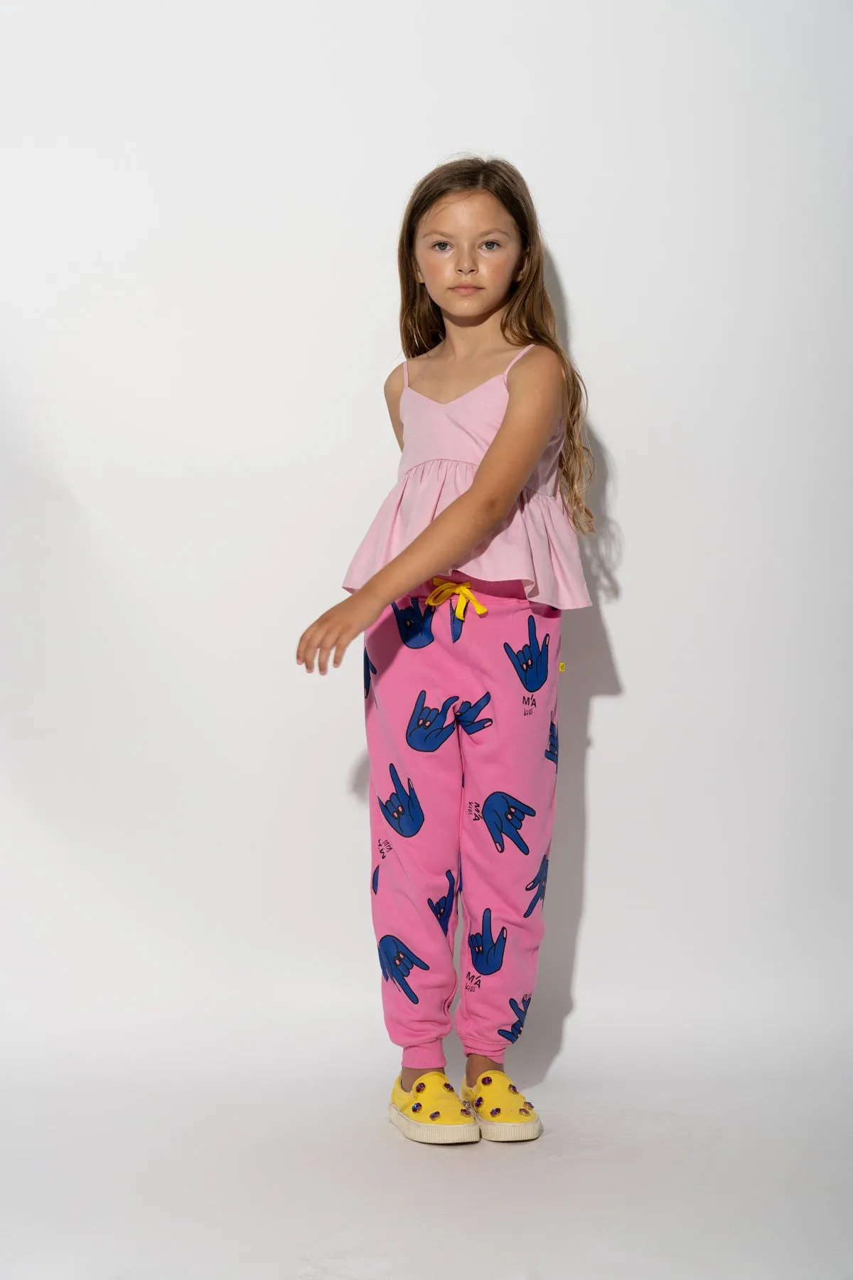 PINK HANDS PRINT SWEATPANTS