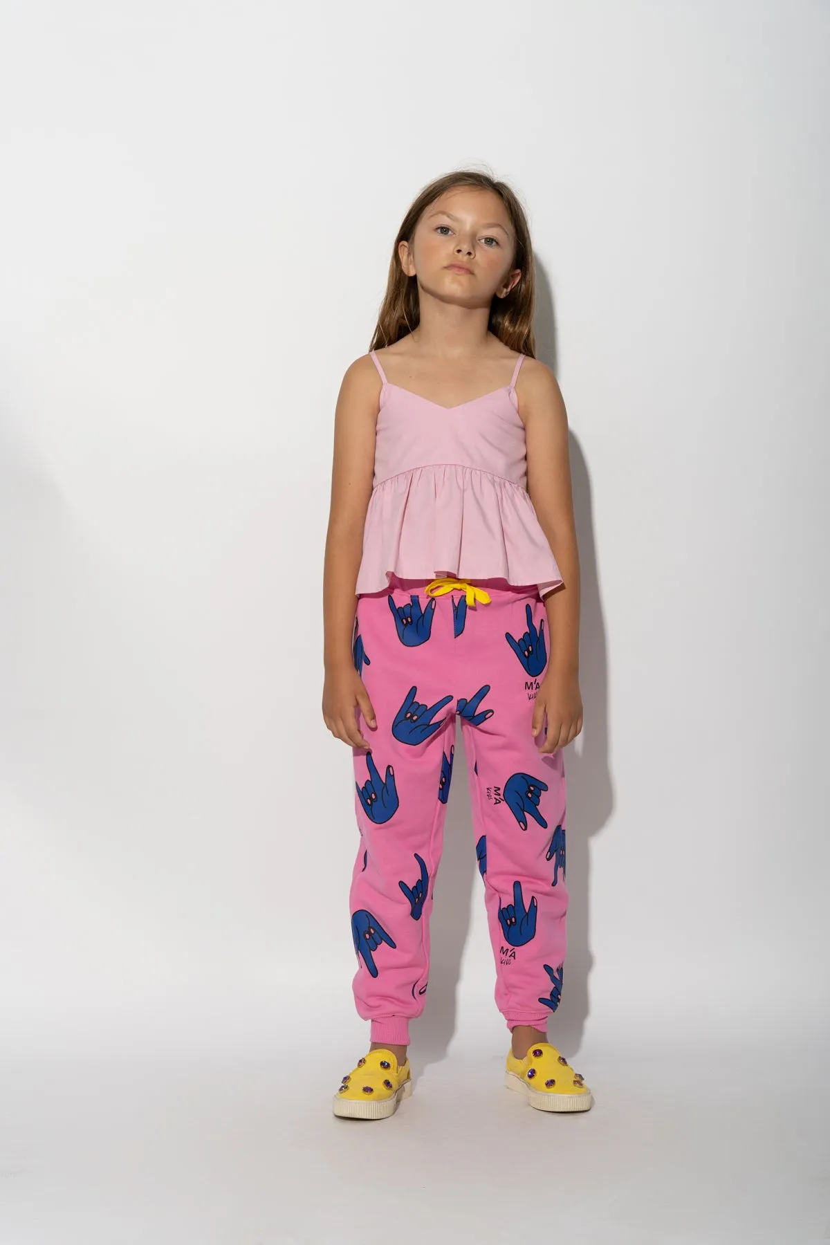 PINK HANDS PRINT SWEATPANTS