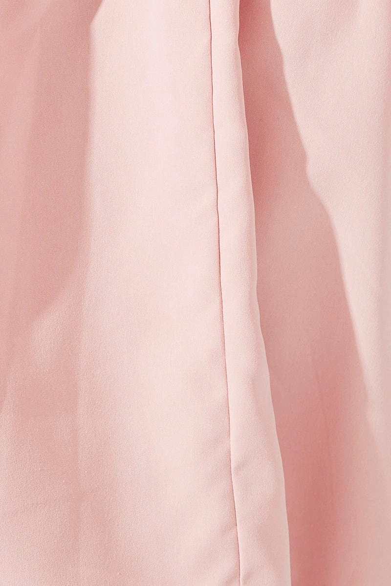 Pink Puffball Dress Statement Plunge Mini Dress