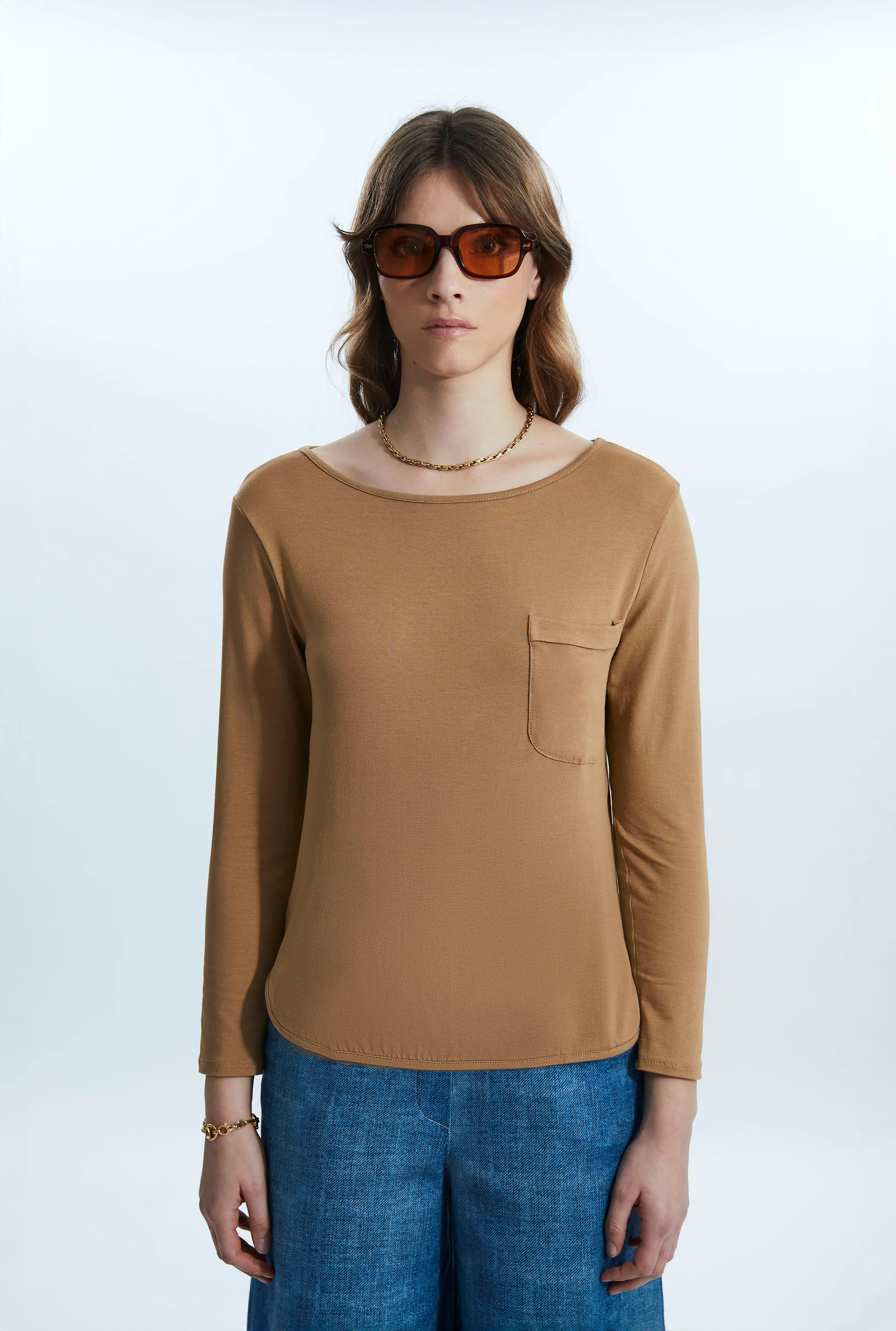 Pocket Jersey T-shirt Camel