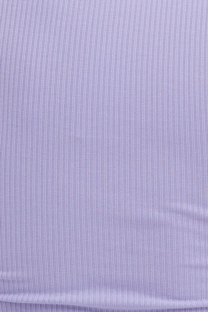 Purple Top Drawstring Wrap Neck