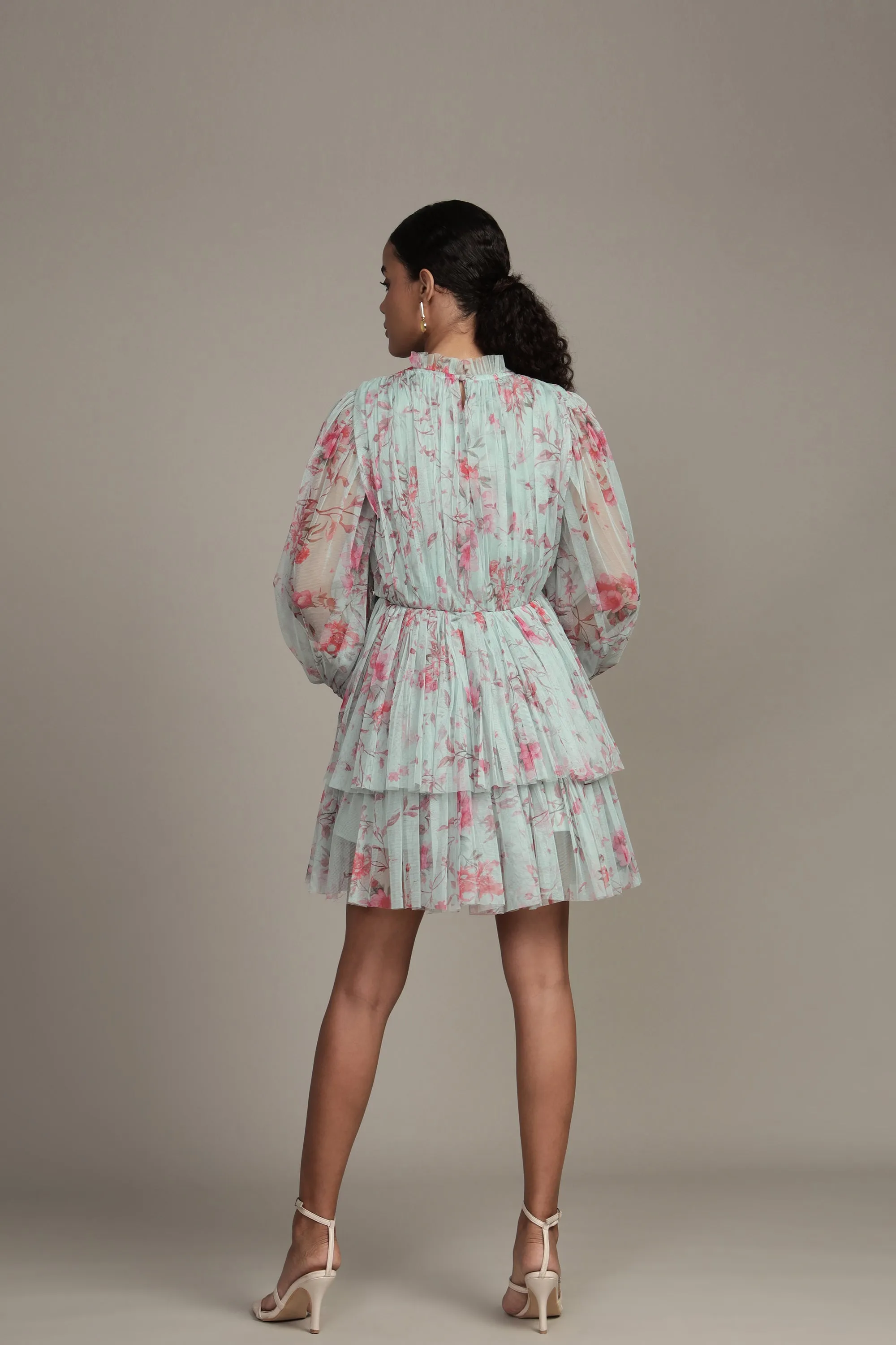 Randee Mini Dress in Sage Print