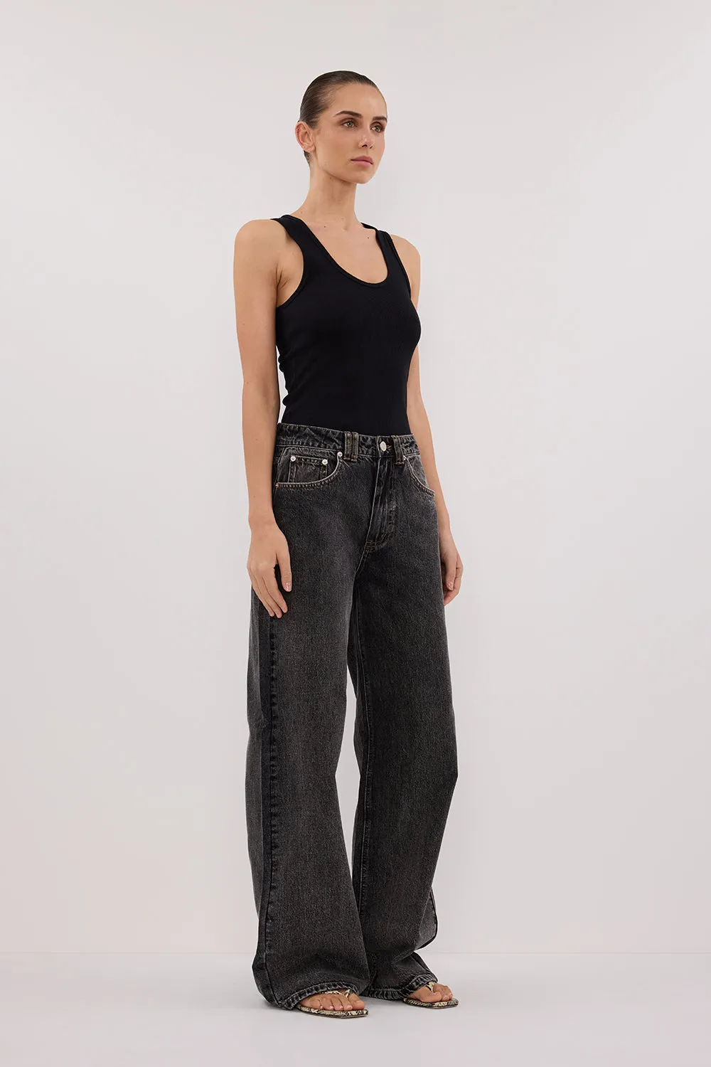 REAGAN 2.0 WASHED BLACK TALL SLOUCHY JEAN