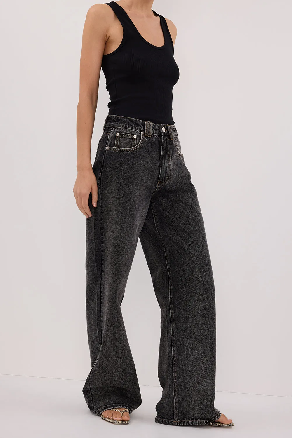REAGAN 2.0 WASHED BLACK TALL SLOUCHY JEAN