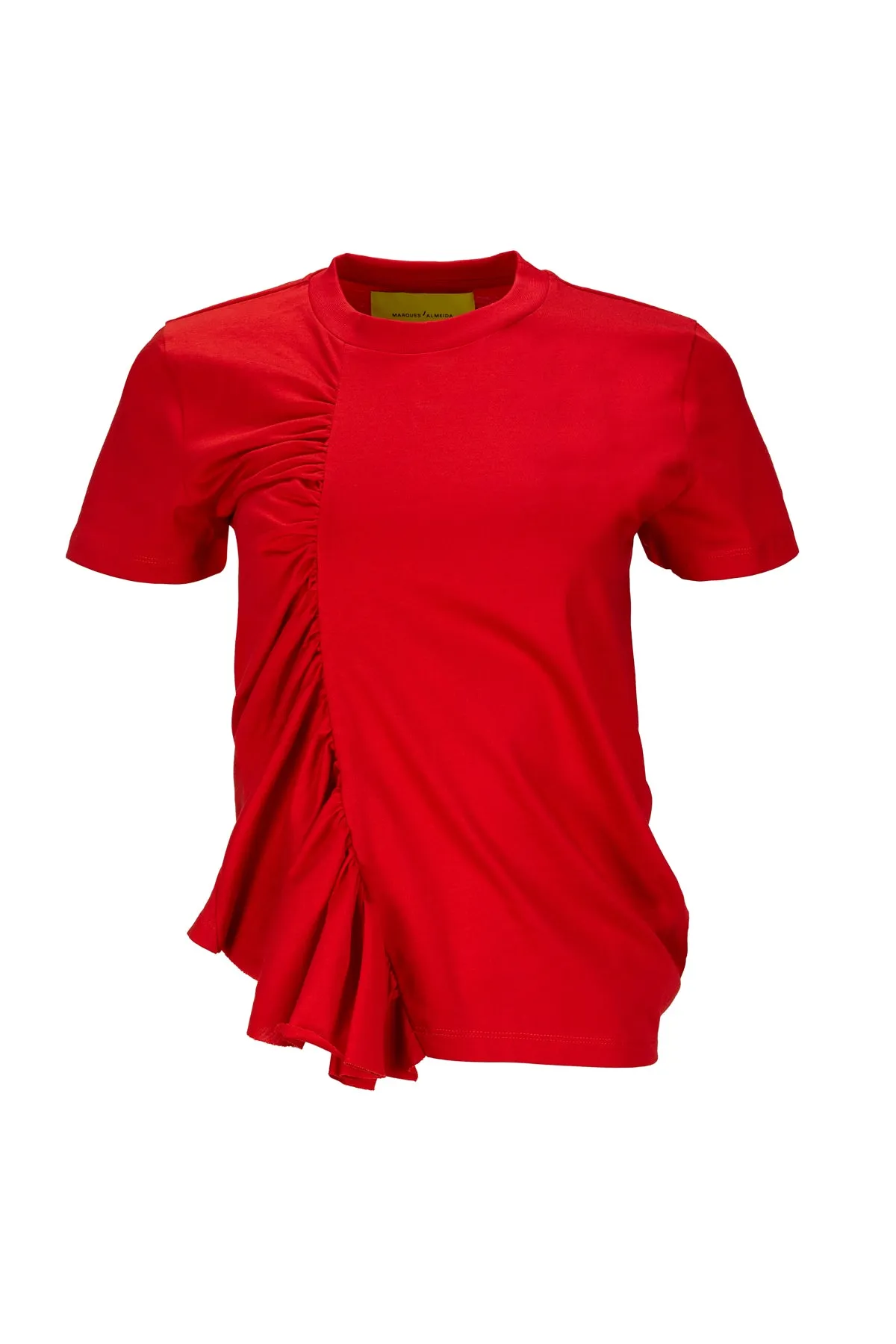 RED GATHERED T-SHIRT