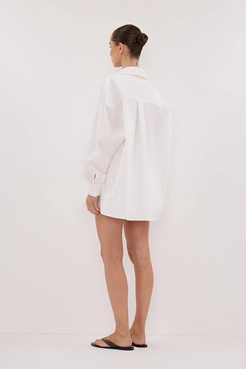 RHEA WHITE OVERSIZED COTTON SHIRT