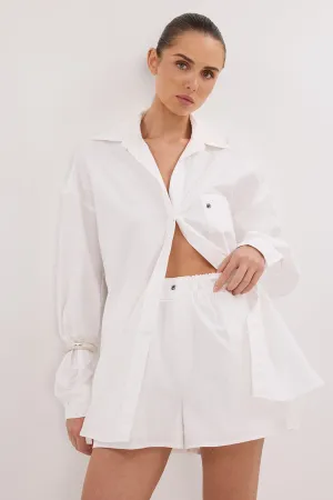 RHEA WHITE OVERSIZED COTTON SHIRT