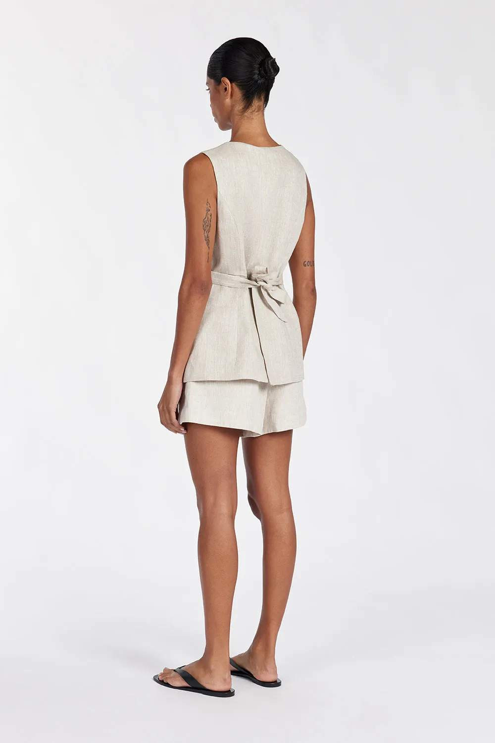 RHYHE NATURAL LINEN SHORT