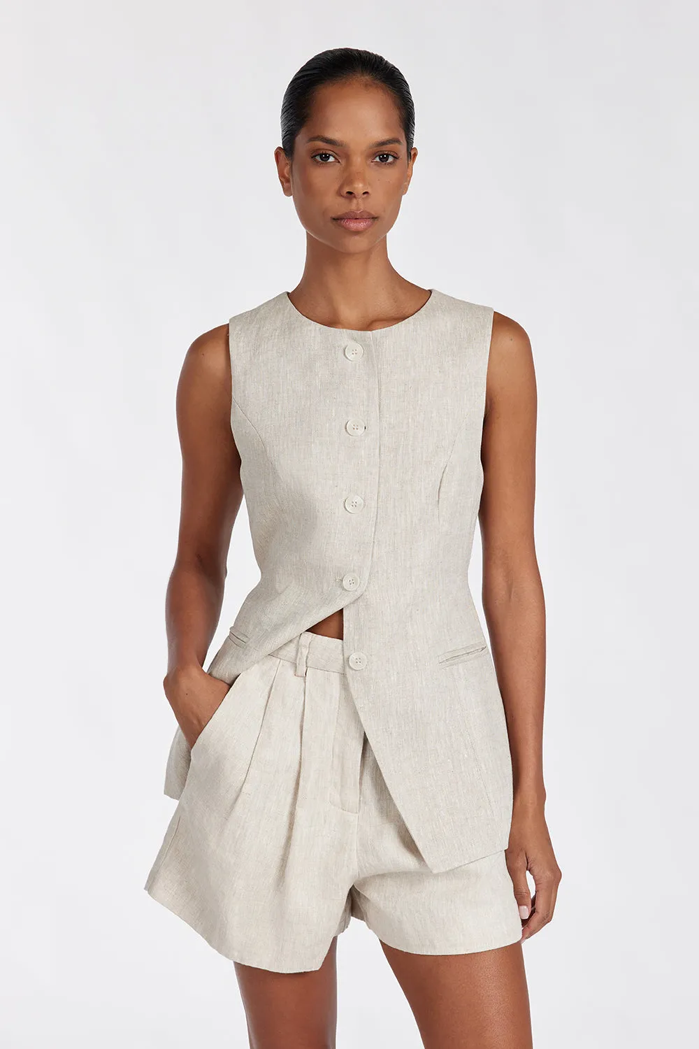 RHYHE NATURAL LINEN SHORT