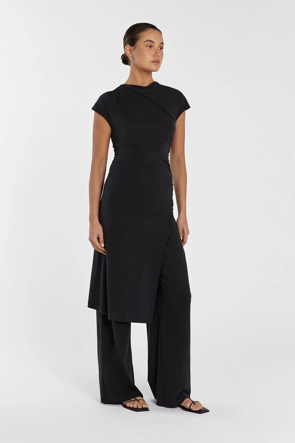 RIO CHARCOAL WIDE LEG MODAL PANT